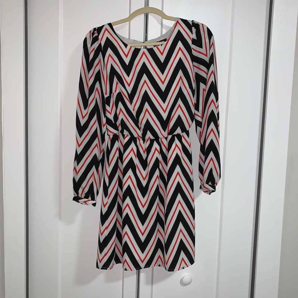 Chevron Knee Length Dress